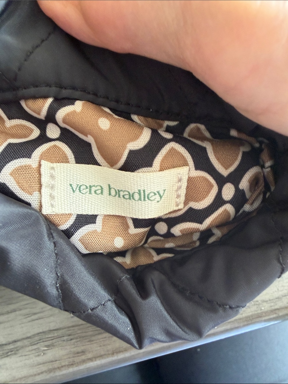 Vera Bradley Black Quilted Crossbody Pouch - Picture 4 of 4